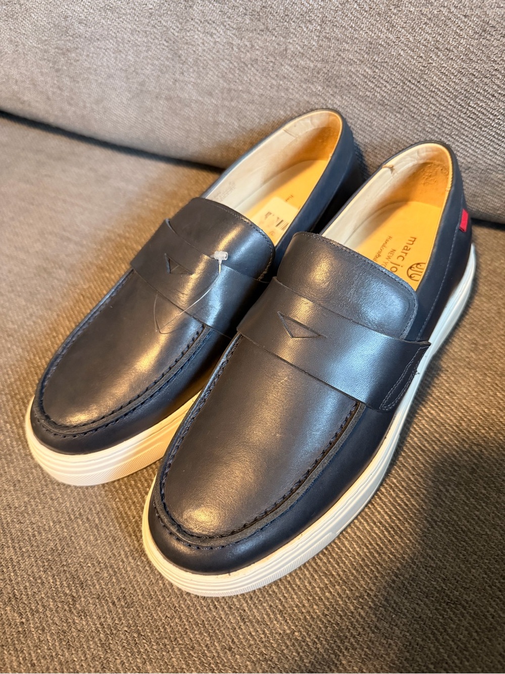 Marc Joseph Navy Leather Slip-On Loafers DOUGLAS ST - Size 7